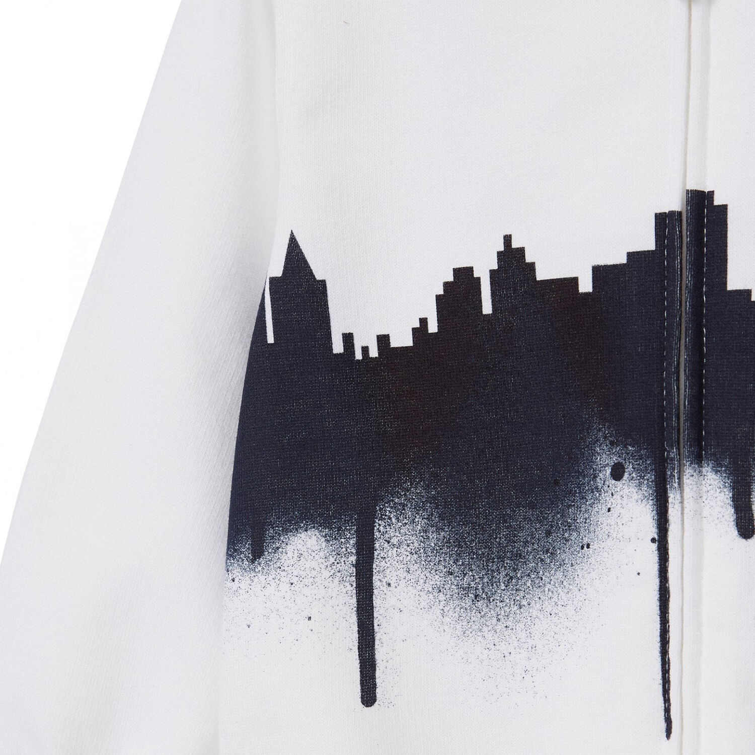 Boys White Hooded Top, 1, hi-res