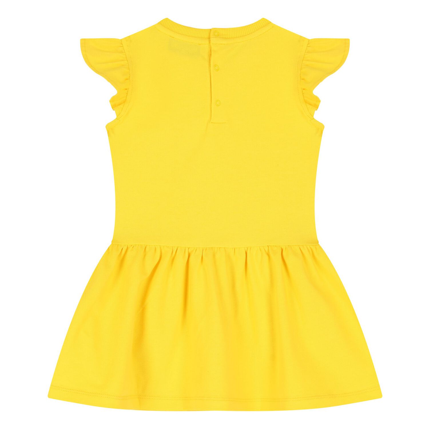 Younger Girls Yellow Teddy Bear Logo Dress, 3, hi-res