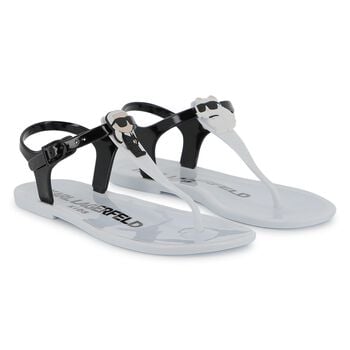 صندل جيلي من كارل اند شوبيت باللون الابيض للبنات 