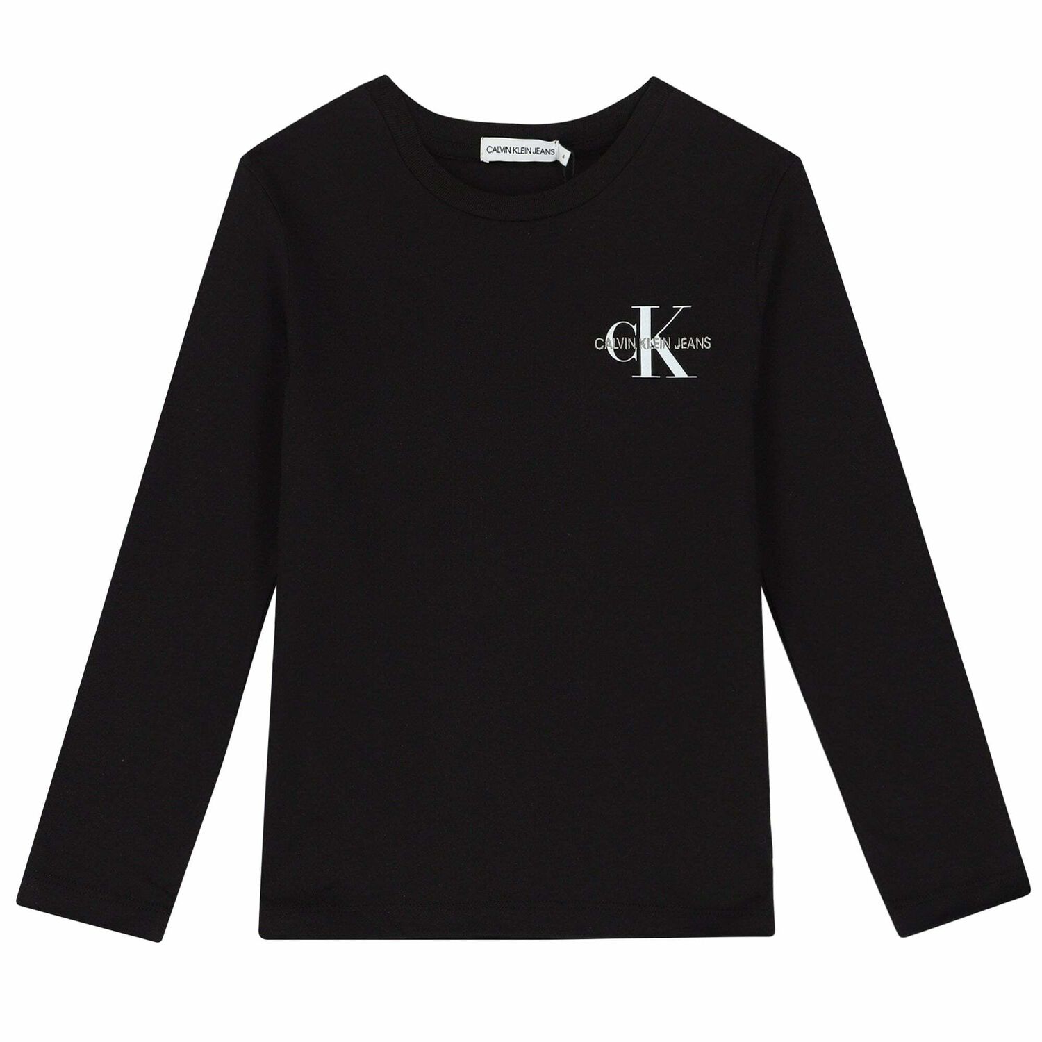 Boys Black Logo Long Sleeve Top, 1, hi-res image number null