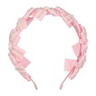 Girls Pink Embellished Crystal & Pearl Headband, 1, hi-res