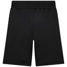 Boys Black Logo Shorts, 1, hi-res