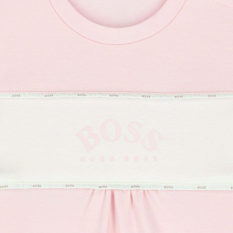 Younger Girls Pink & White Logo Dress, 1, hi-res image number null
