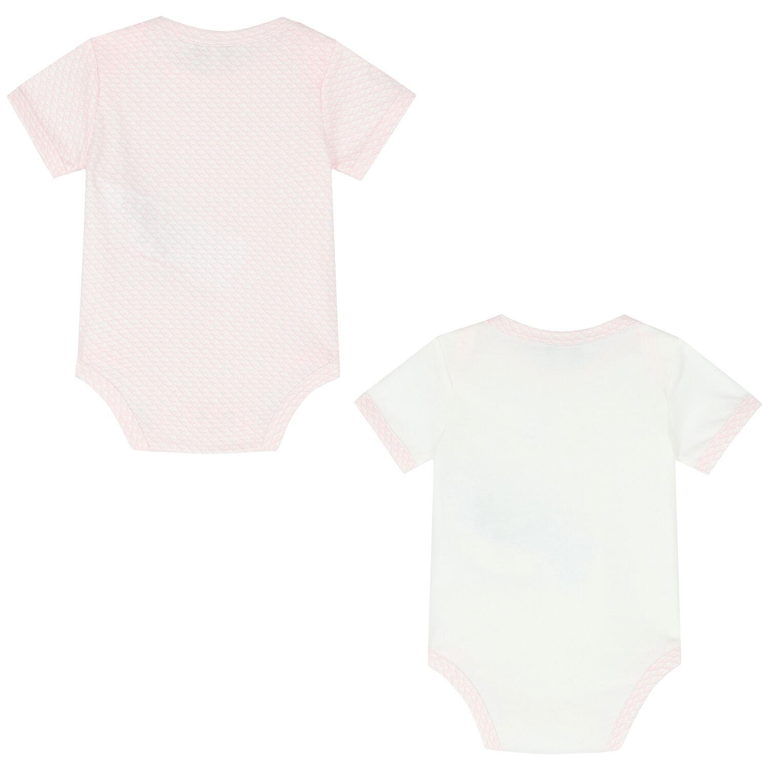 Baby Girls Ivory & Pink Logo Bodysuits ( 2-Pack ), 1, hi-res