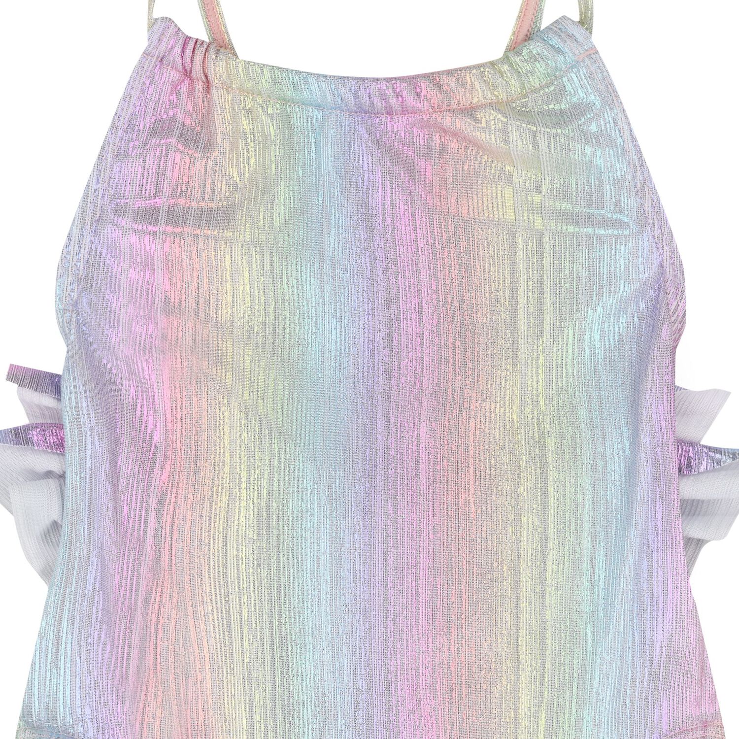 Younger Girls Iridescent Rainbow Swimsuit , 1, hi-res