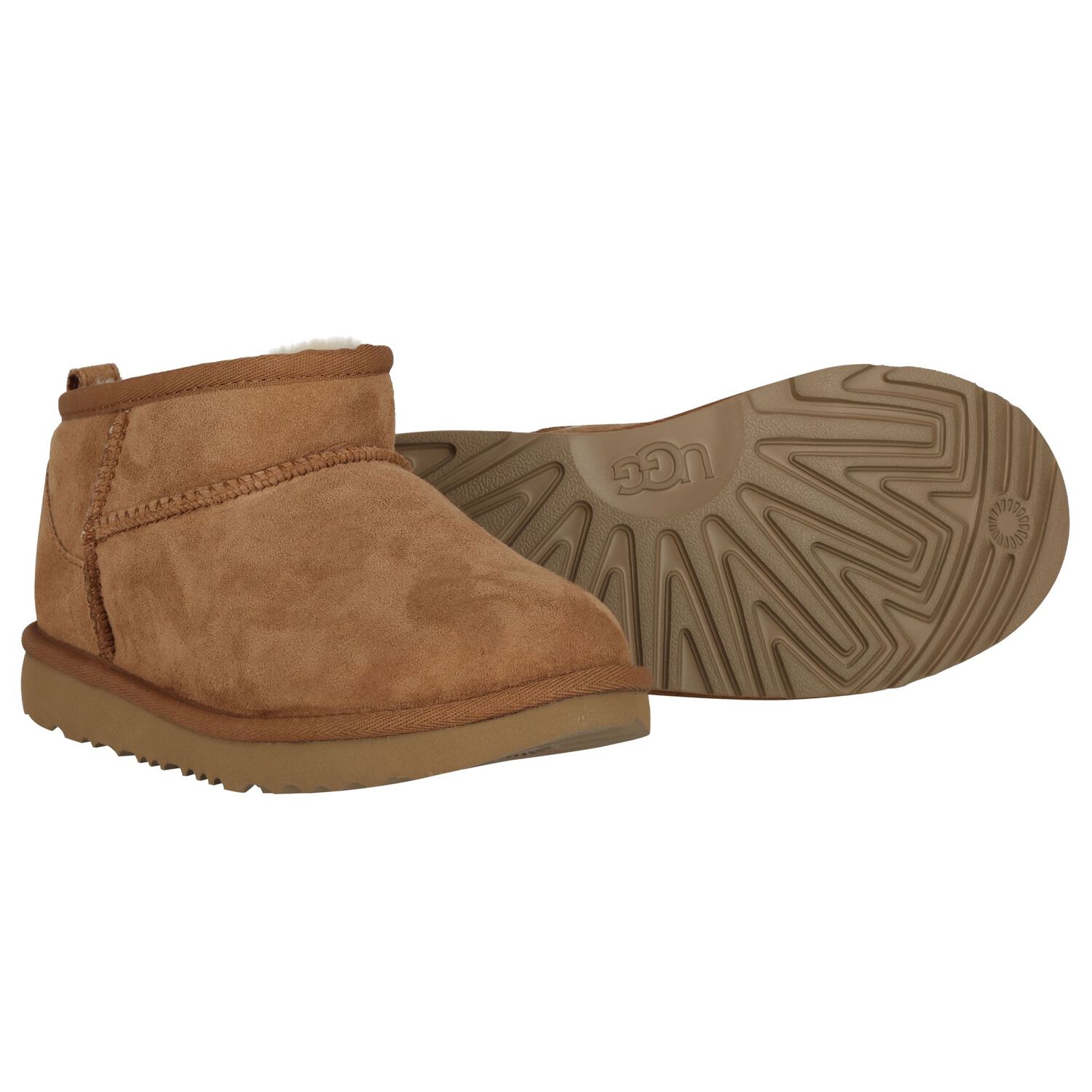 Chestnut Brown Classic Ultra Mini Suede Boots, 3, hi-res