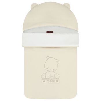 مدس بطبعة تيدى باللون الأبيض والبيج