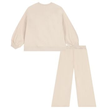 Girls Beige Puppy Tracksuit