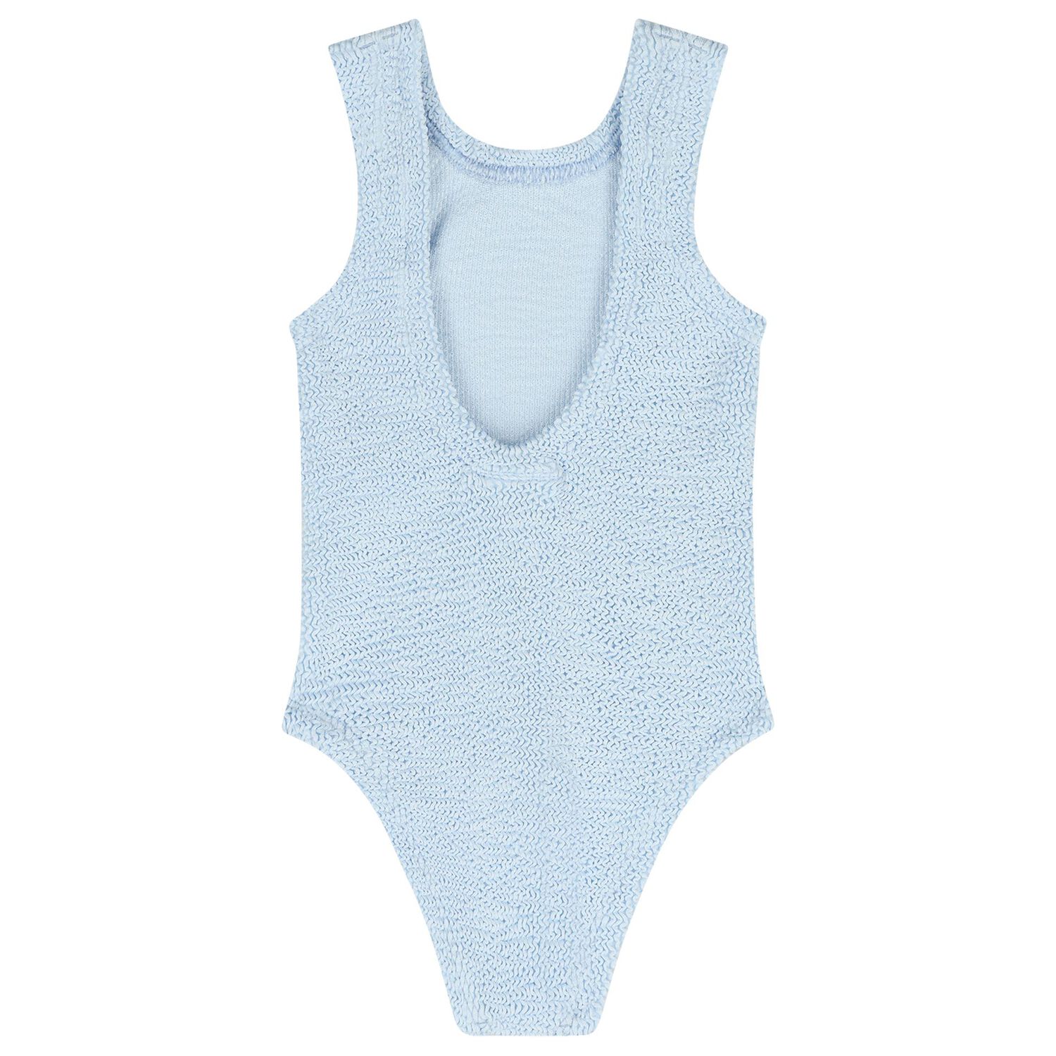 Girls Blue Crinkle Swimsuit, 7, hi-res