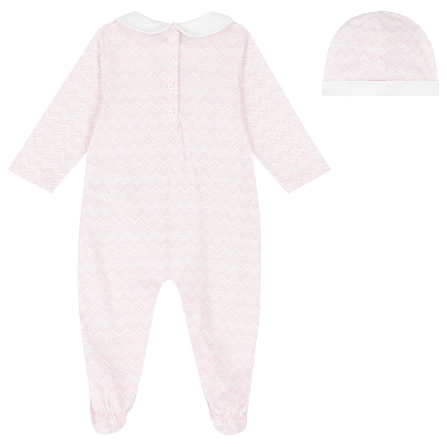 Baby Girls Pink Zig Zag Logo Babygrow Gift Set, 1, hi-res