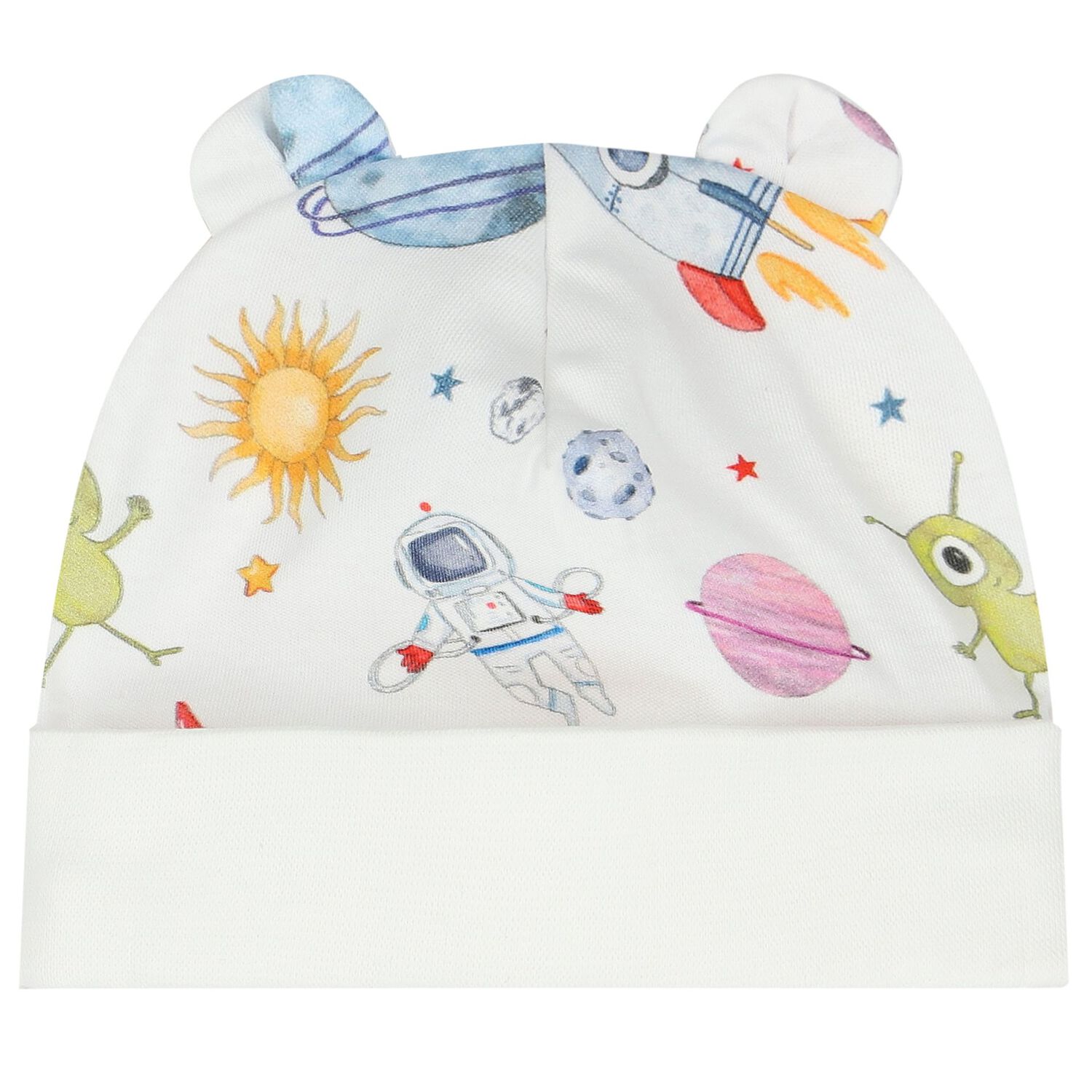 Baby Boys White Space Babygrow Set, 1, hi-res