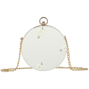 Girls Ivory & Gold Floral Handbag