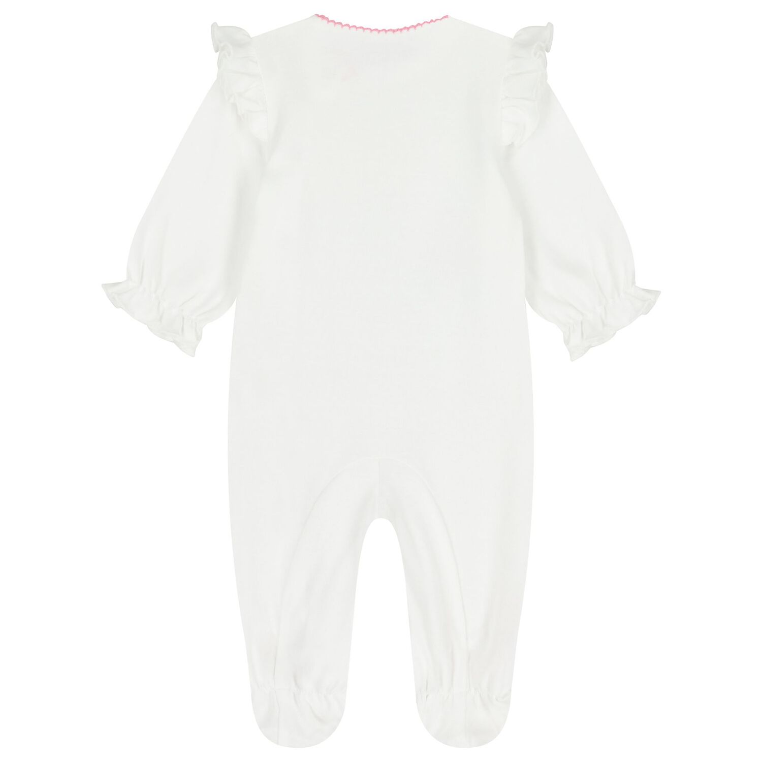 طقم هدايا ملابس أطفال بناتي مزين بالزهور باللون ألابيض والوردي , 1, hi-res