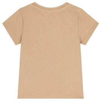 Girls Beige Logo T-Shirt