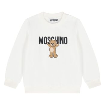 Younger White Teddy Bear Logo Sweatshirt