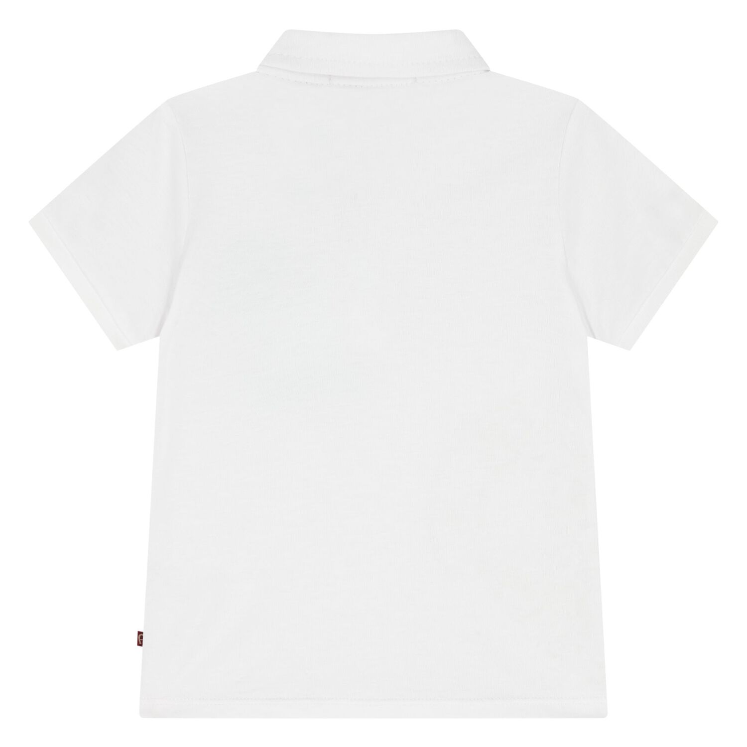 Younger Boys White Logo Polo Shirt, 1, hi-res