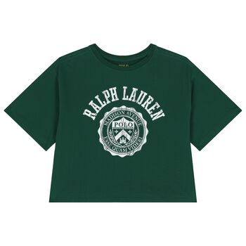 Ralph Lauren Girls Green Logo T-Shirt, 1 Girls Green Logo T-Shirt