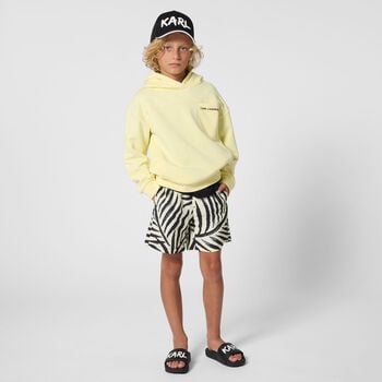 Boys Mini Me Black & Yellow Logo Swim Shorts