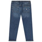 Boys Blue Denim Logo Jeans, 1, hi-res