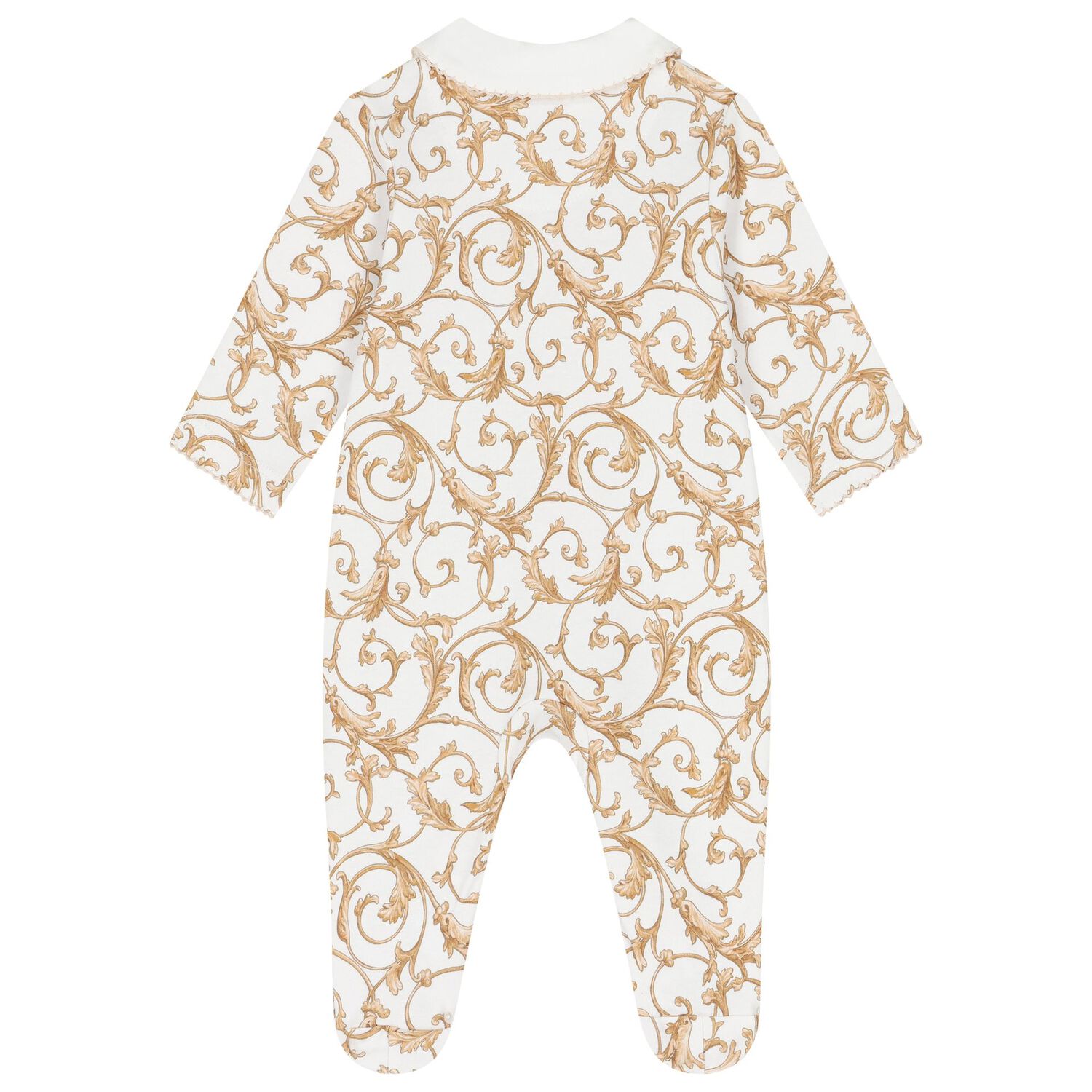 White & Gold Babygrow, 1, hi-res