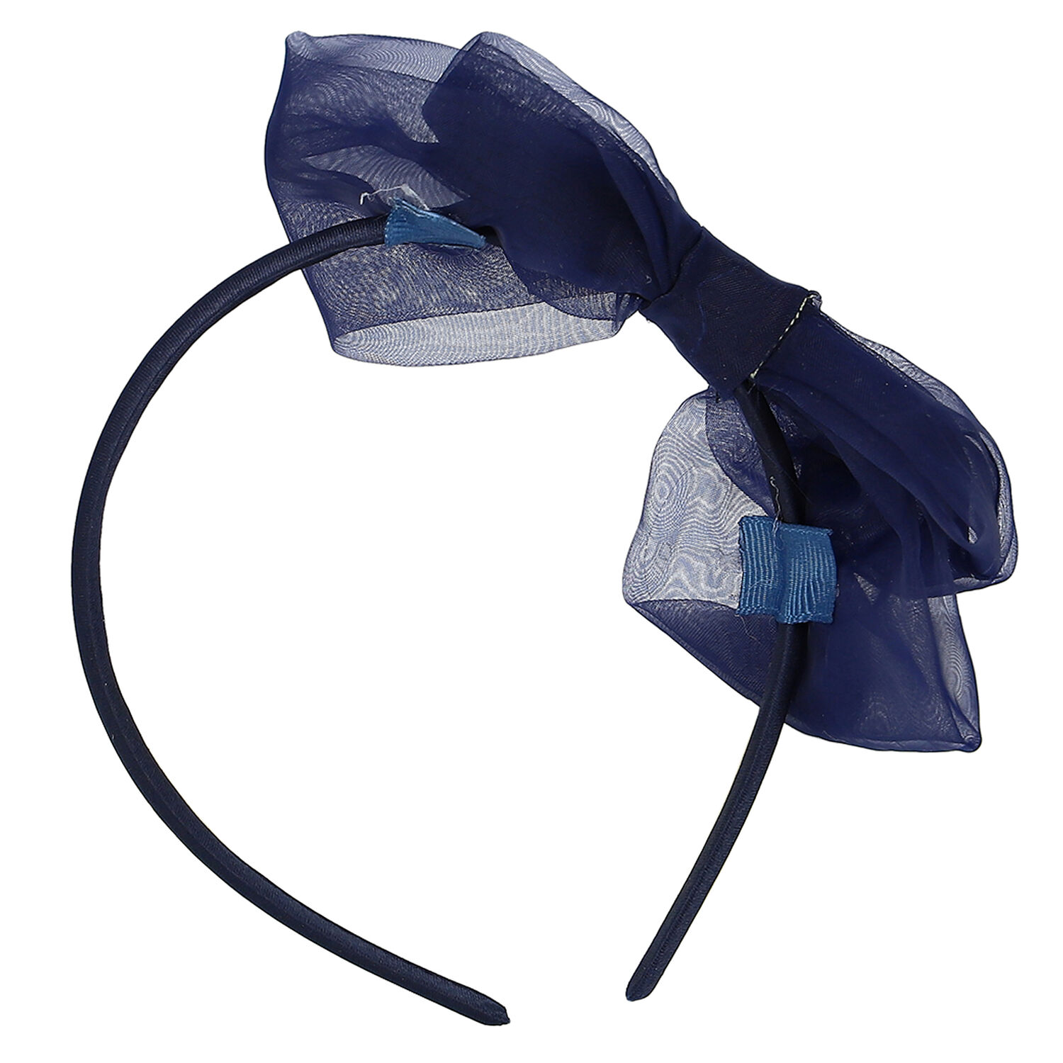 Girls Navy Bow Headband, 1, hi-res