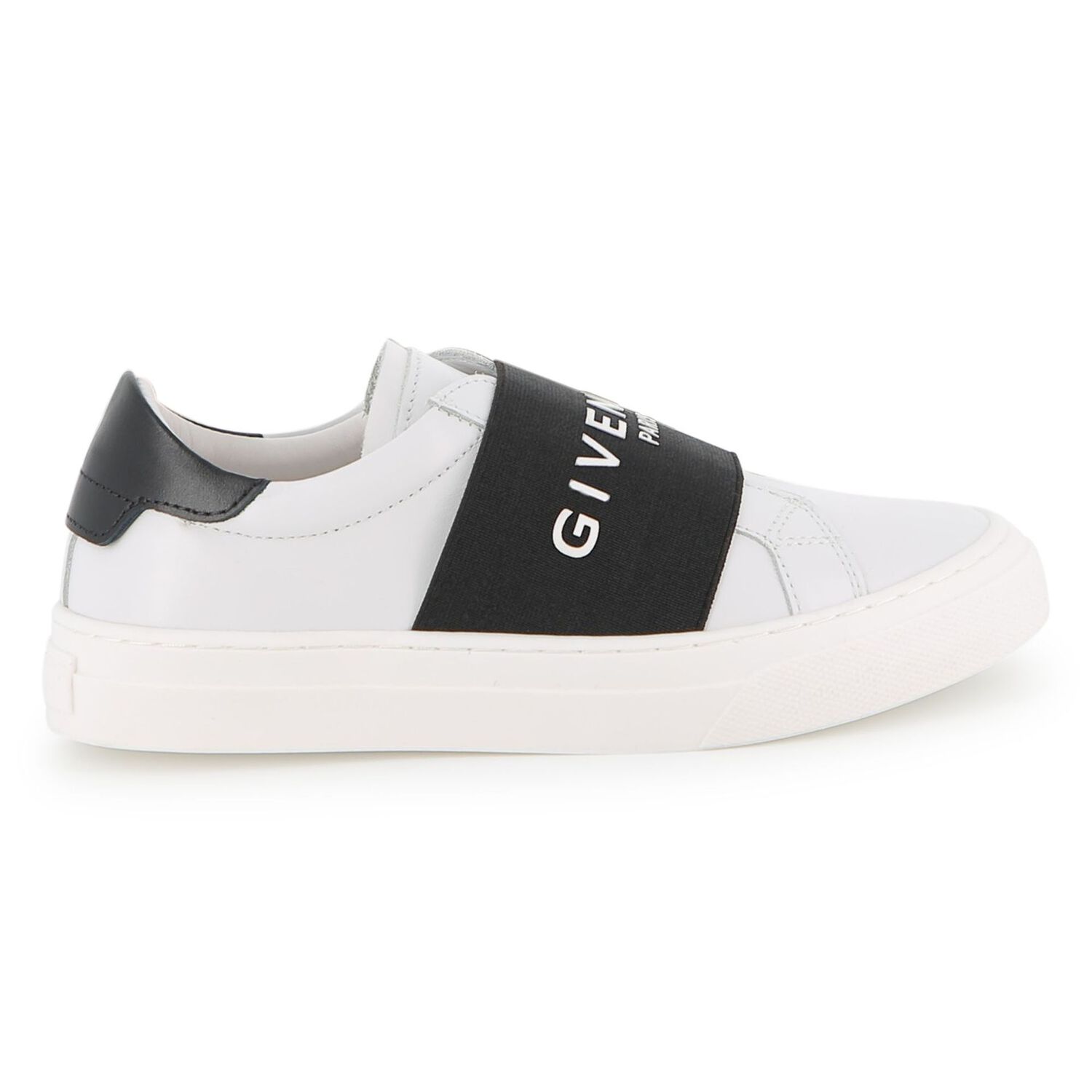 White & Black Logo Trainers, 1, hi-res