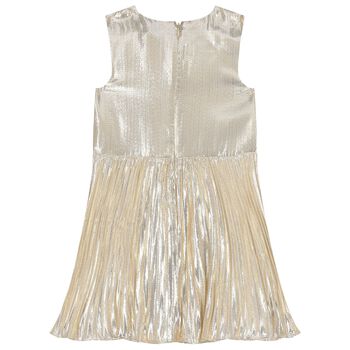 Girls Gold Bow Dress