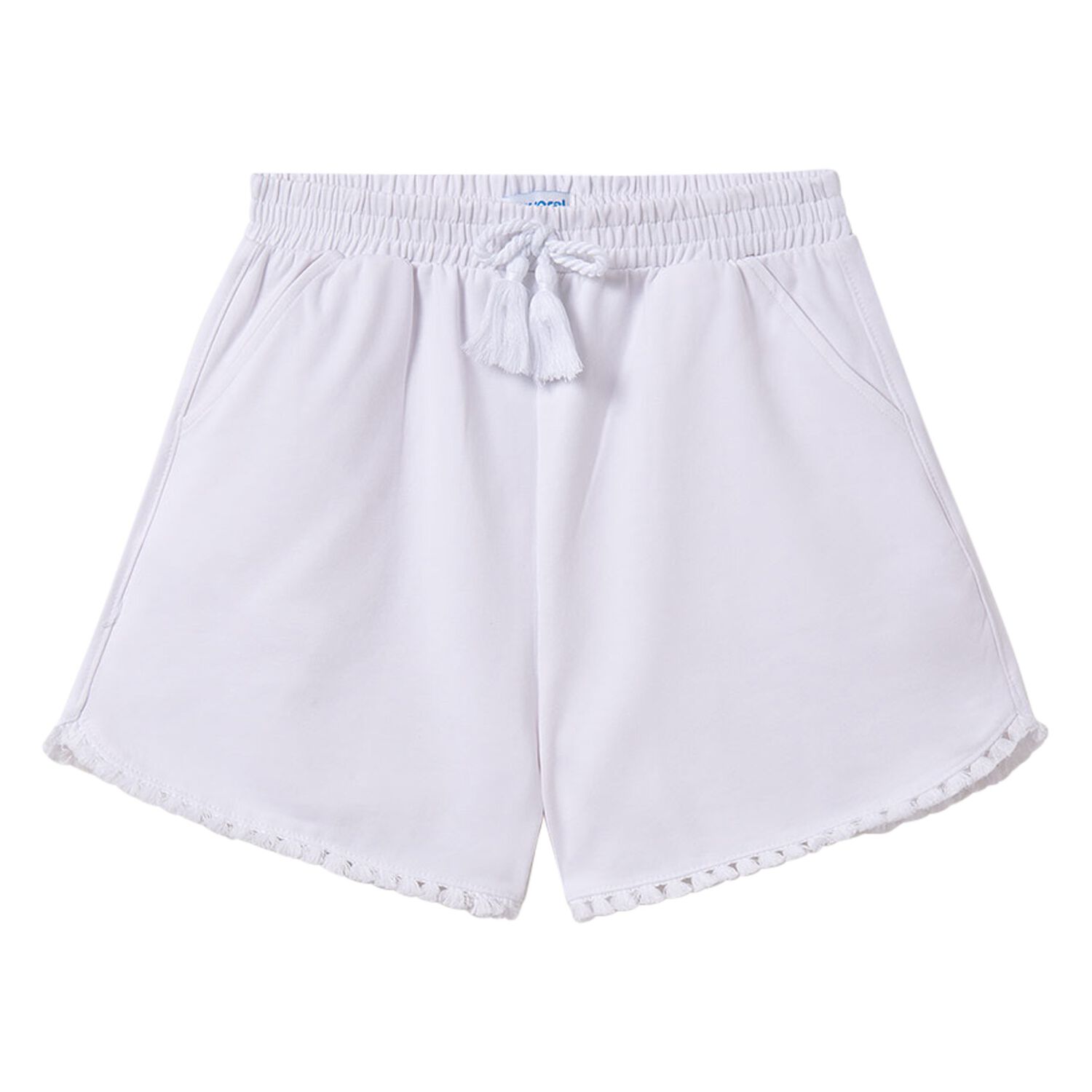 Girls White Fringe Shorts, 1, hi-res image number null