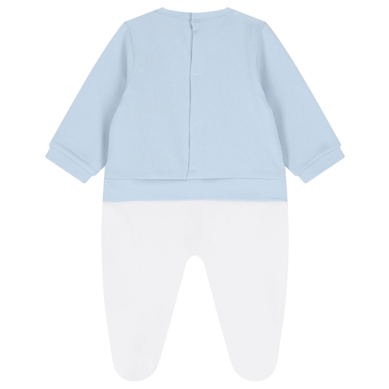 Baby Boys Blue & White Logo Babygrow, 1, hi-res image number null