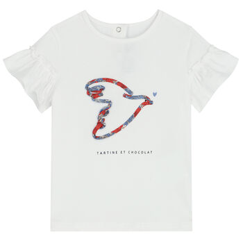 Younger Girls White Bird T-Shirt