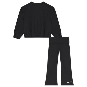 Girls Black Logo Leggings Set