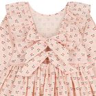 Girls Pink Ruffled Cherry Dress, 1, hi-res