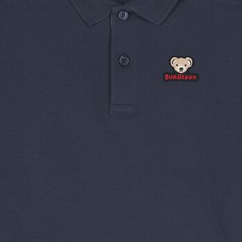 Boys Blue Teddy Bear Polo Shirt 