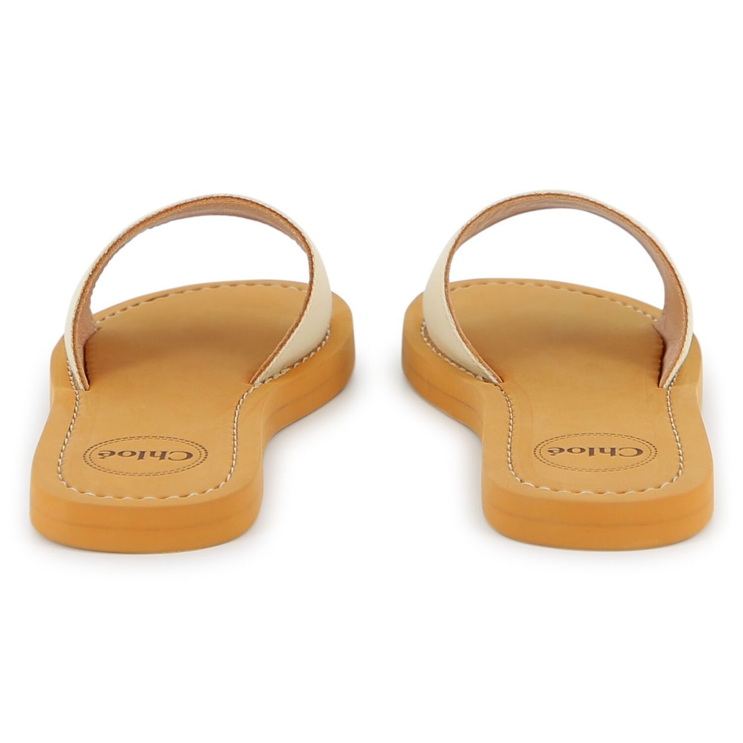 Girls Mini Me Ivory & Beige Logo Sliders, 1, hi-res