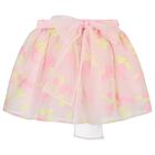 Girls Pink Ruffled Skirt Set, 2, hi-res