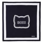Baby Boys Navy Blue & Blue Logo Blanket, 1, hi-res