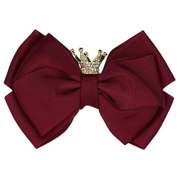 Girls Burgundy Bow Hairclip