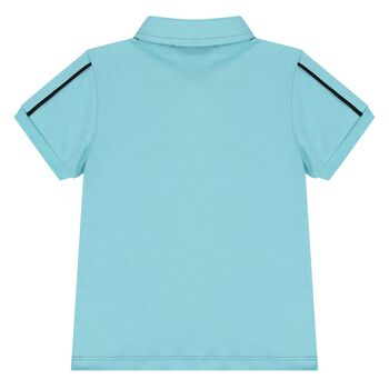 Younger Boys Blue Logo Polo Shirt