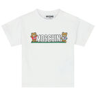 طقم شورت بشعار تيدى باللون الابيض والرمادى للاولاد, 1, hi-res