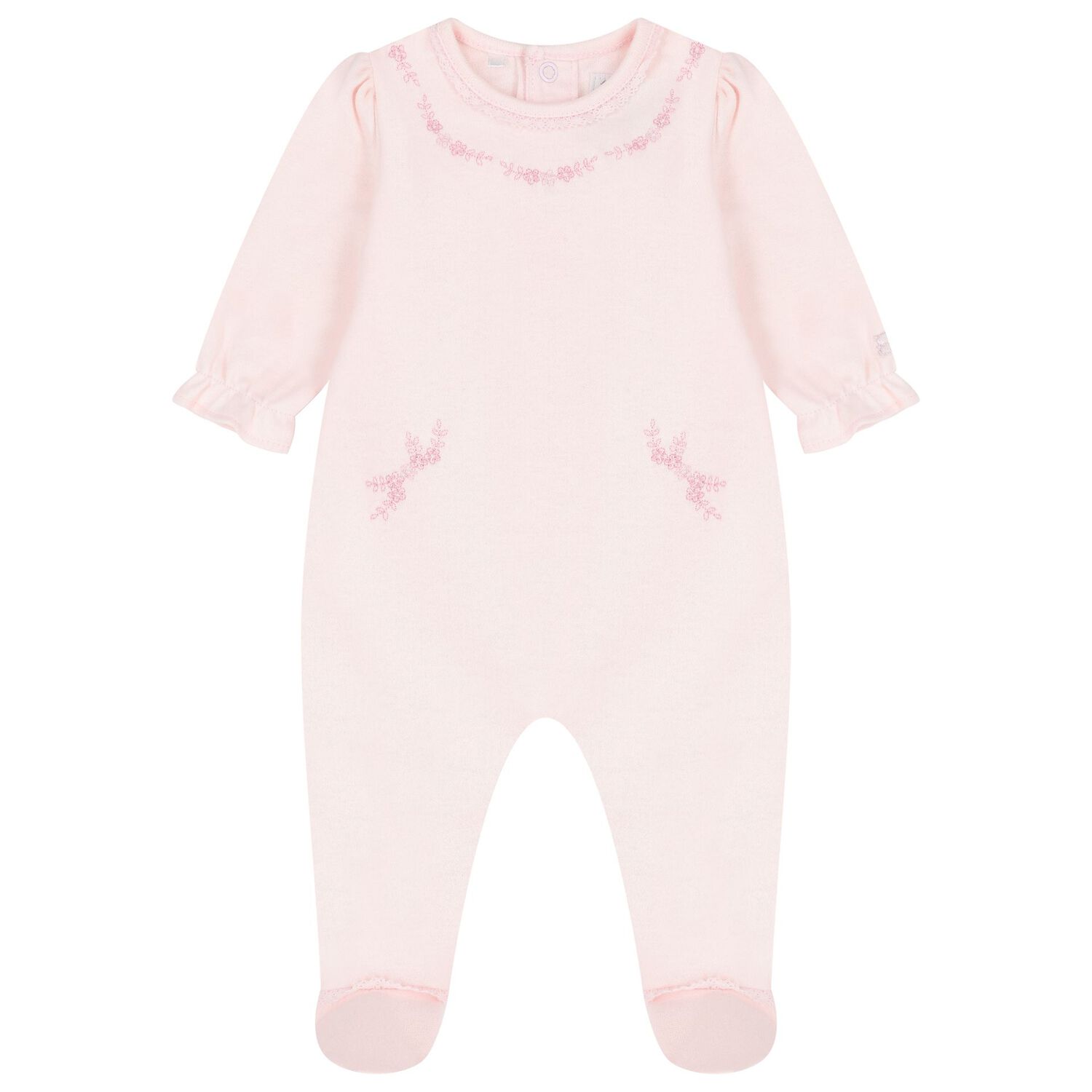 Baby Girls Pink Floral Babygrow Set, 1, hi-res