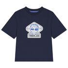 Boys Navy Blue Logo T-Shirt, 2, hi-res