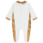 White & Beige Geo Map Babygrow Set, 2, hi-res