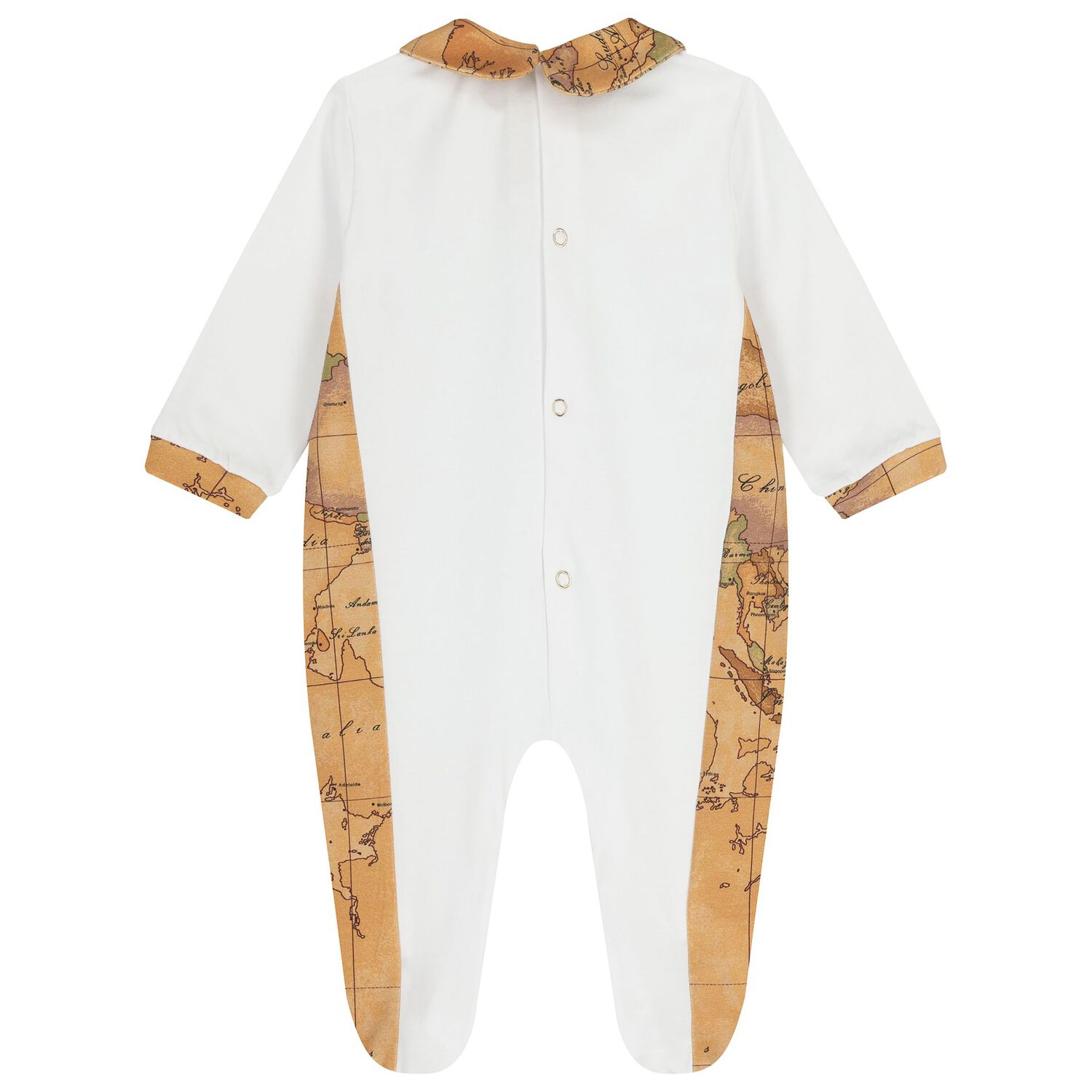 White & Beige Geo Map Babygrow Set, 2, hi-res