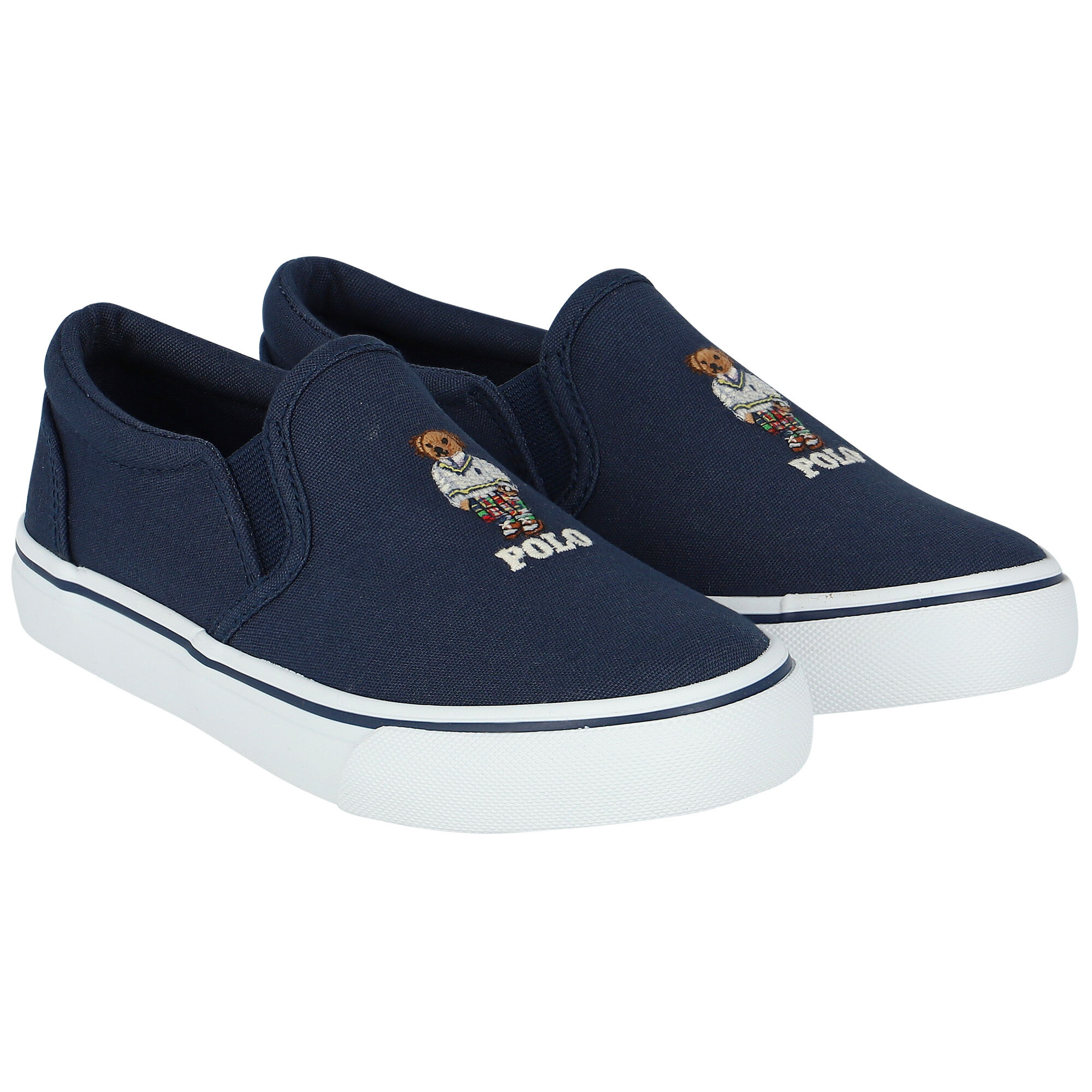Ralph Lauren Boys Navy Polo Bear Trainers Junior Couture UAE