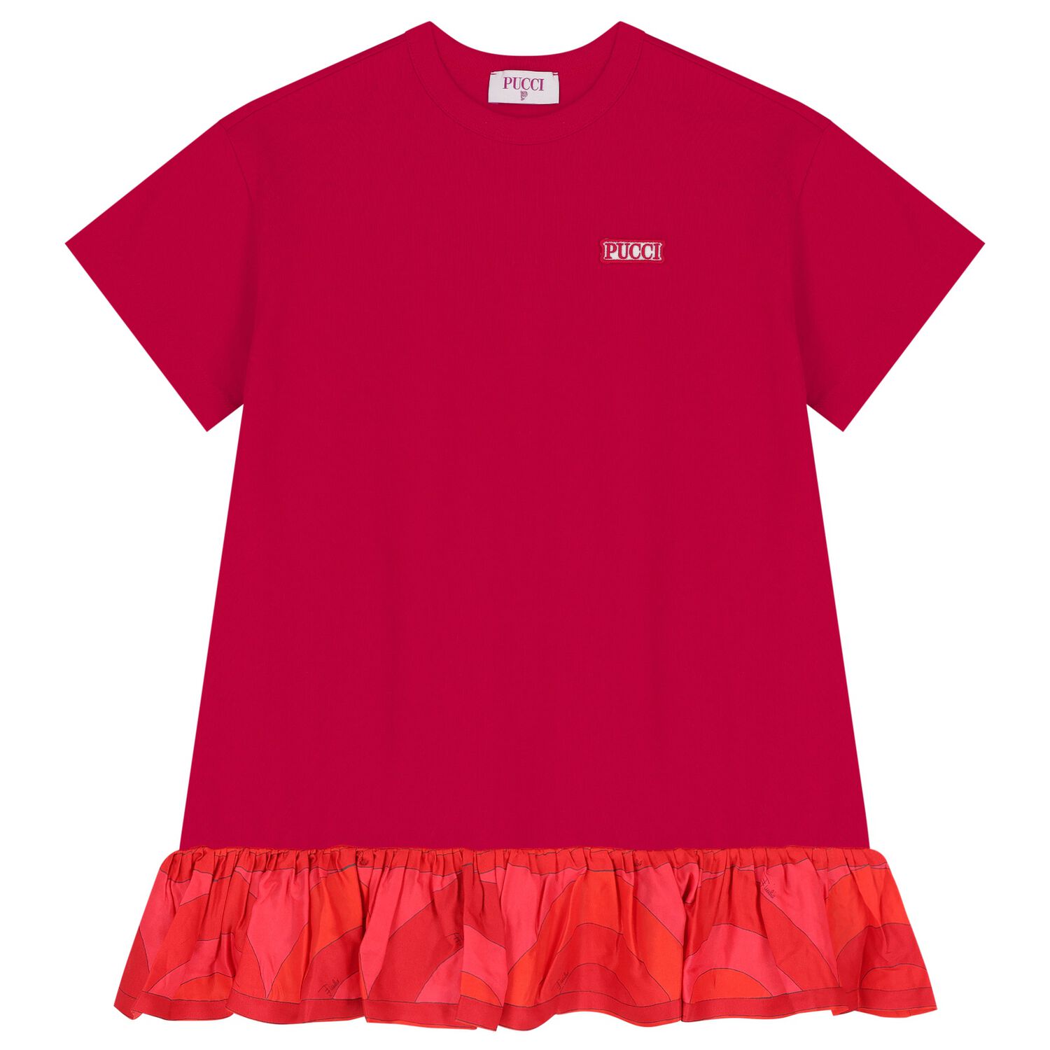 Girls Red Logo Dress, 1, hi-res