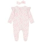 Baby Girls White & Pink Floral Babygrow Gift Set, 1, hi-res