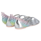 Girls Silver Butterfly Sandals, 1, hi-res