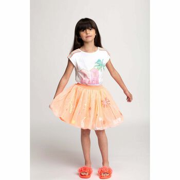Girls Orange Tulle Skirt