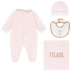 Baby Girls Pink & White Geo Map Babygrow Gift Set, 1, hi-res