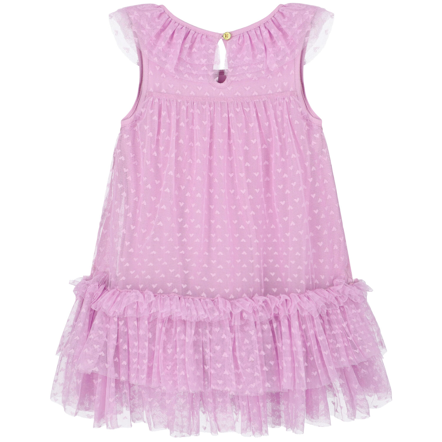 Girls Violet Hearts Tulle Dress, 1, hi-res image number null